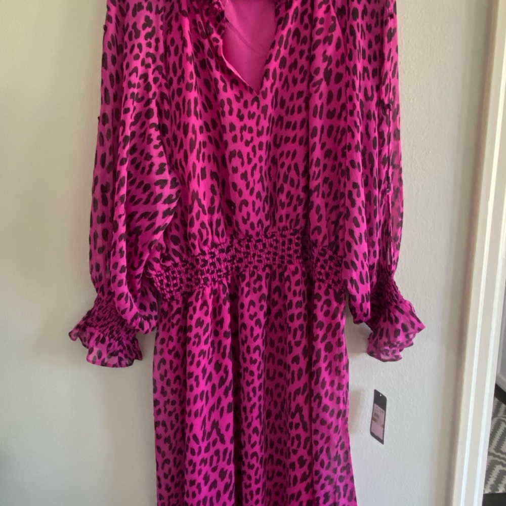 Rachel Roy Hot Pink Leopard Dress NWT 3x